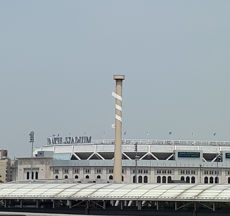 42-meter chimney at the entrance to the Louisville stadium